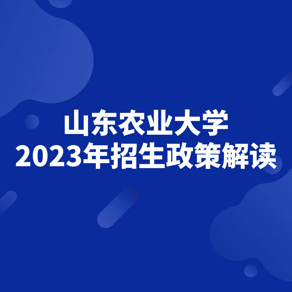 山东农业大学2023年招生政策解读
